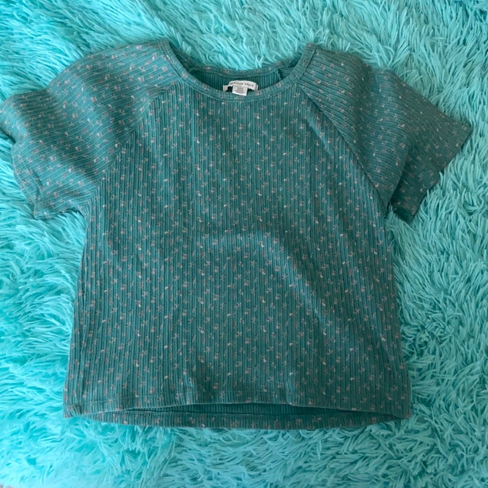 Green Floral T-shirt from American Eagle